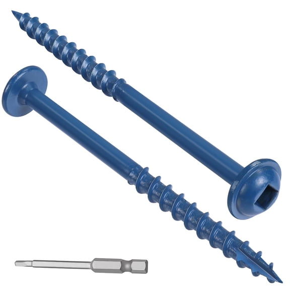 Pocket Hole Screws 2 1/2 Inch, 80Pcs Pocket Screws #8 x 2-1/2", Blue Coated Wood Screws for Exterior, Coarse Thread Square Drive, Self-Tapping Tip