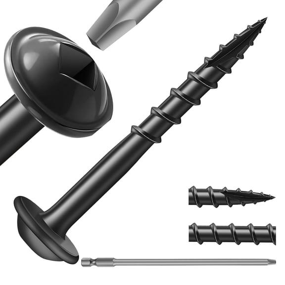 Pocket Hole Screws #8 x 1-1/4" (158Pcs) 1lb. Carbon Steel, Black, Washer Head, Coarse Thread, Square Drive,150MM Drive Bit Included