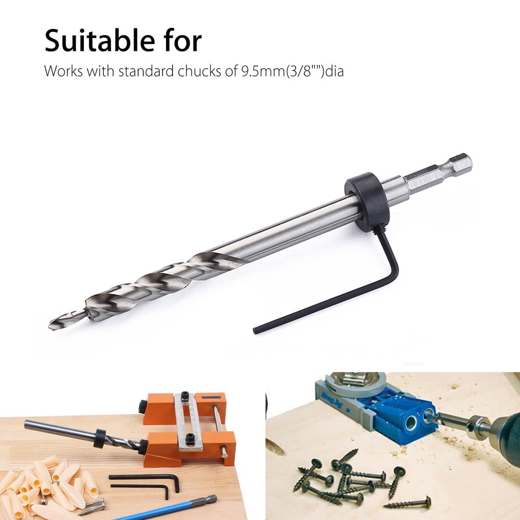 Pocket Hole Step Drill Woodworking Joinery For Wood Drilling 3/8inch 9