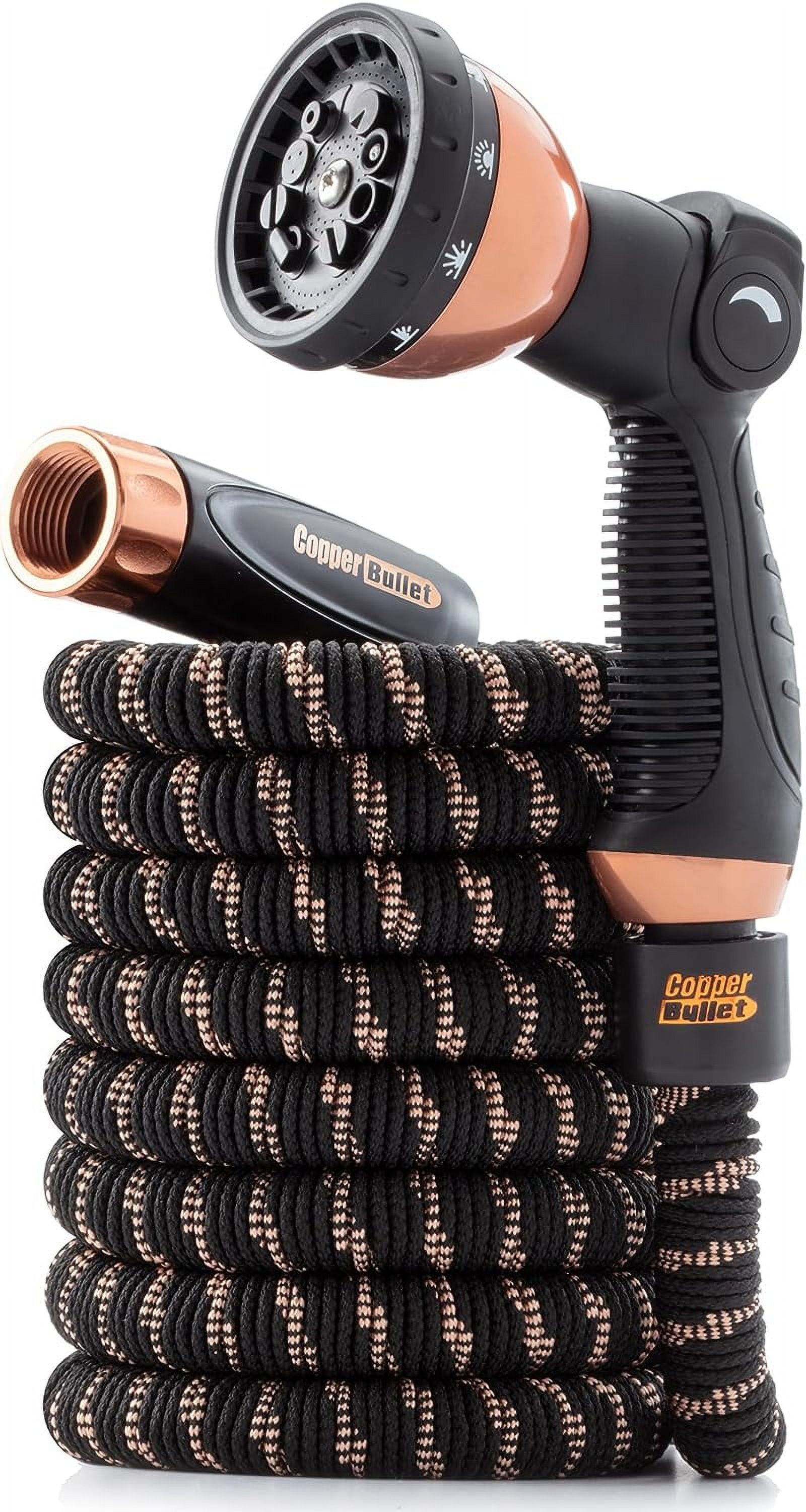 50 FT Black and Copper Expandable Garden Hose with Spray Nozzle