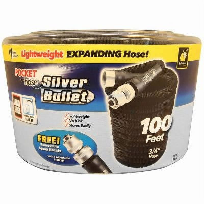Pocket Hose Silver Bullet Pocket Garden Hose, 100Ft. 1 Pack