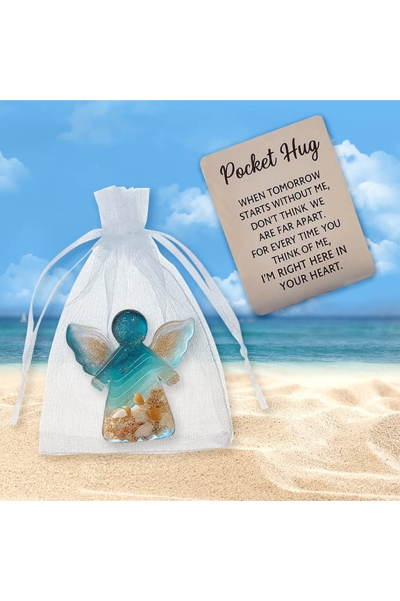 Pocket Hug Angel 1Pc Pocket Hugs with Organza Bag & Greeting Card Thinking of You Gifts Cute Resin Animal Pocket Hug Token Thank You Gifts Appreciation Gifts for Employee Coworker Friend Family