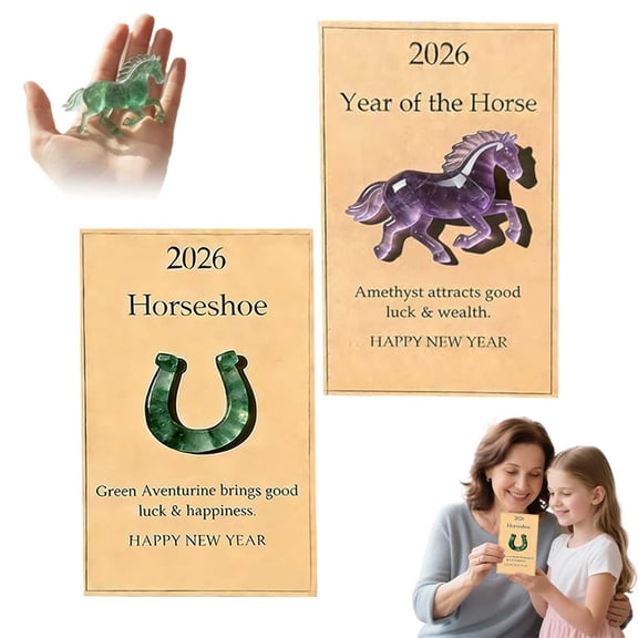 Pocket Hug Card with Cute Mini Size Tokens, DIY Sentimental Gift for Encouragement Anxiety Relief & Emotional Support – Inspirational Keepsake for Friends Family Kids & Loved Ones (Horse)