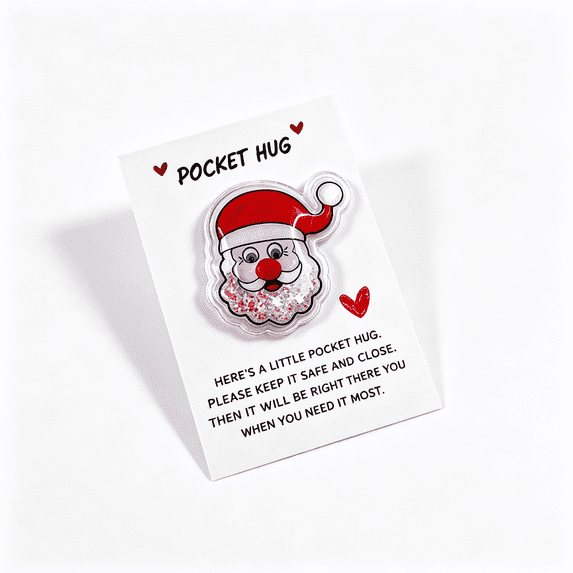 Pocket Hug Christmas Cards, Glitter Encouragement Greeting Cards with Inspirational Message, Mini Holiday Gift Tags for Adults Stocking Stuffers by MPOISVA