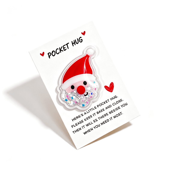 Pocket Hug Christmas Cards, Glitter Encouragement Greeting Cards with Inspirational Message, Mini Holiday Gift Tags for Adults Stocking Stuffers by MPOISVA