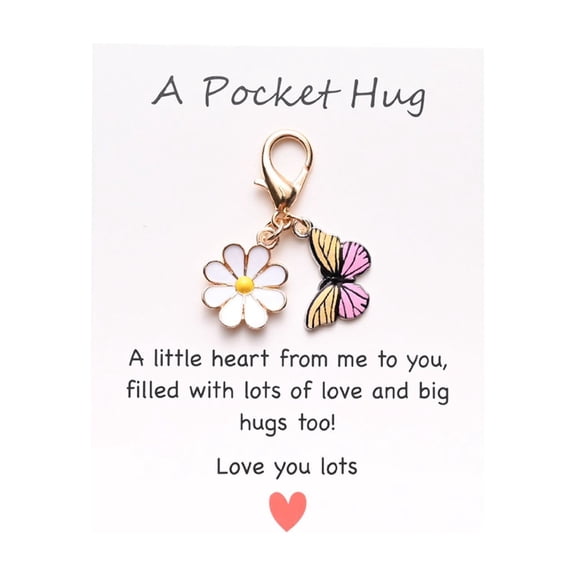 Pocket Hug Cute Charms Flower Butterfly & Themed Keychains Heartwarming Blessing Creative Small Pendants