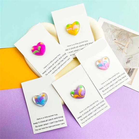 Pocket Hug Cute Colorful Ribbon Heart Shaped Greeting Card - Crafted With Ous, Colorful Ribbon Decoration, Heart Shaped And Pocketed Hug Design - For Gifting, Friends,