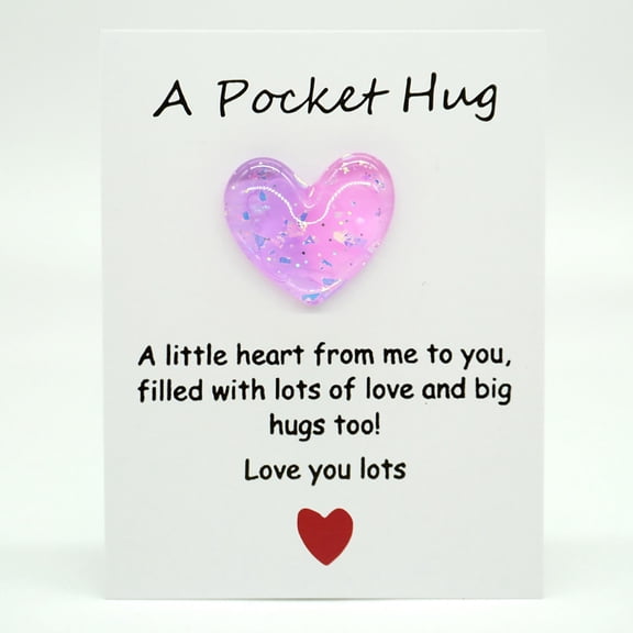 Pocket Hug Encouragement Cards And Heart Shaped Pocket Hug Keepsakes To Assist Family Members And Loved Ones In Escaping Bad Moods. Please Enfold Them And Present This To Them. Greeting Card