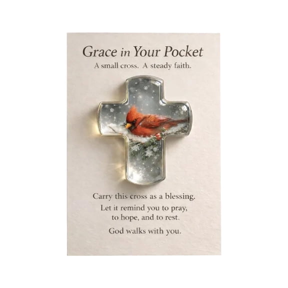 Pocket Hug Greeting Card with Cross Design, Inspirational Blessing Card, Keepsake Gift for Encouragement and Faith