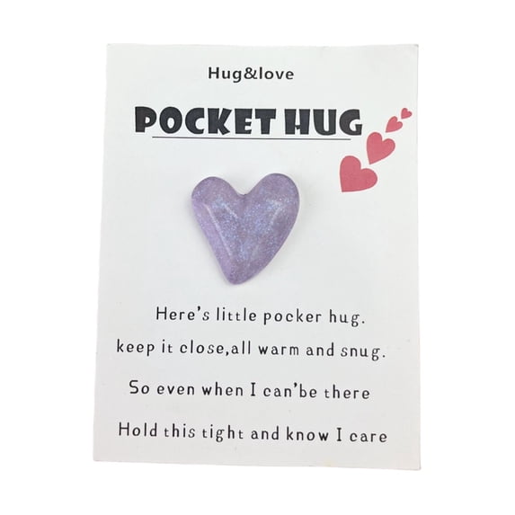 Pocket Hug Heart with Greeting Cards, Mini Cute Pocket Hug Heart Token with Greeting Card, Portable Keepsake and Pocket Hug Gift, Long Distance Relationship Gifts for Boyfriend Girlfriend