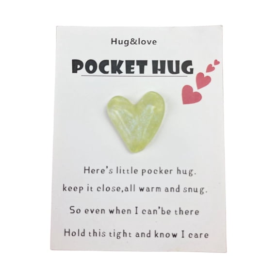 Pocket Hug Heart Token,Greeting Card With Heart,Sentimental Pocket Gift,Hug Heart Charm,Distance Relationship Token,Pocket-Sized Gift,Heart Token With Card,Keepsake For Loved Ones