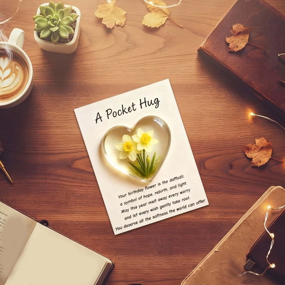 Pocket Hug Heart Token with Greeting Card, Pocket Hug Card, Heart Tokens, Encouragement Gift for Coworkers, Great for Office Appreciation & Social Celebrations