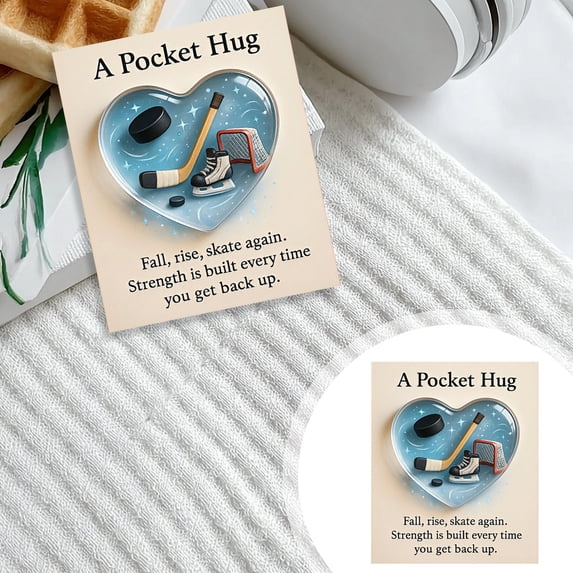 Pocket Hug Heart Token with Greeting Card, Fitness Motivation Pocket Hug, Heart Stones Encouraging Gift for Gym Buddies & Runners