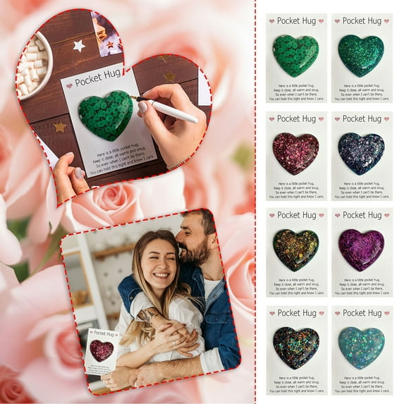 Pocket Hug Heart under $5! CQCYD Pocket Heart Token, Mini Encouragement Gift for Anxiety Comfort Support, Keepsake Present for Friends Family