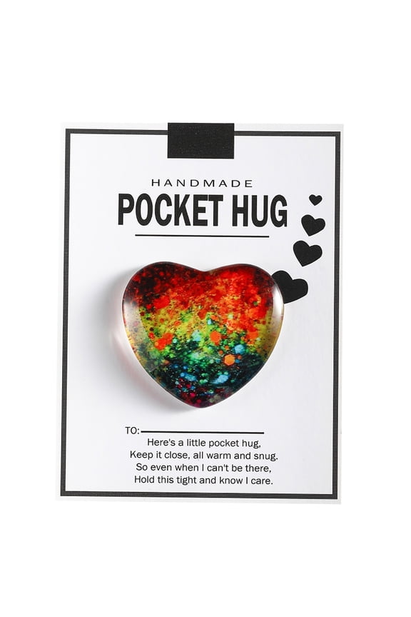 Pocket Hug Pocket Hug Heart Charm â Long Distance Love Gift, Couples Keepsake, Small Glass Token Pocket Hug Heart Pocket Hug Token