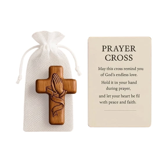 Pocket Hug Prayer Cross Card Gift, Wooden Comfort Companion for Daily Inspiration, Thoughtful Keepsake for Faith & Distance