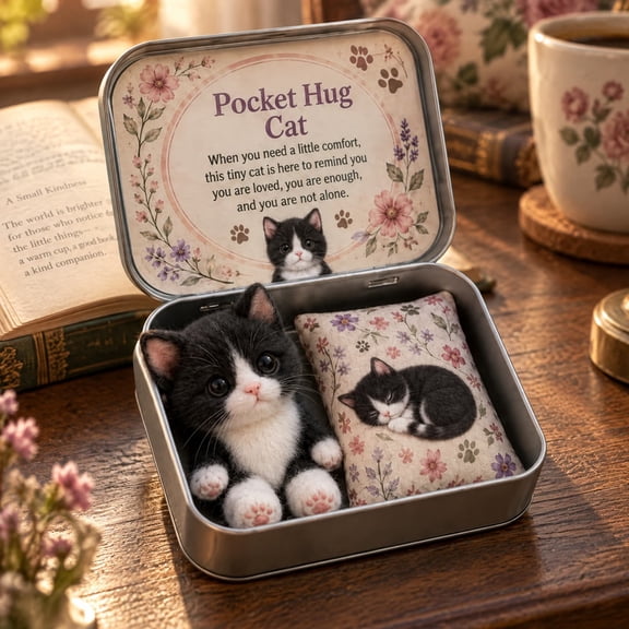 Pocket Hug Tiny Animal Plush Tin Box, Comfort Pocket Keepsake Gift