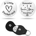 thumbnail image 1 of Pocket Hug Token Gift for Women Men Boy Girl Relationship Keychain Double Sided Inspirational Gift with PU Leather, 1 of 9