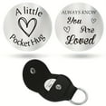 thumbnail image 1 of Pocket Hug Token Gifts for Men Boyfriend Girlfriend Inspirational Gift for Son Daughter Brother with Leather Keychain, 1 of 1