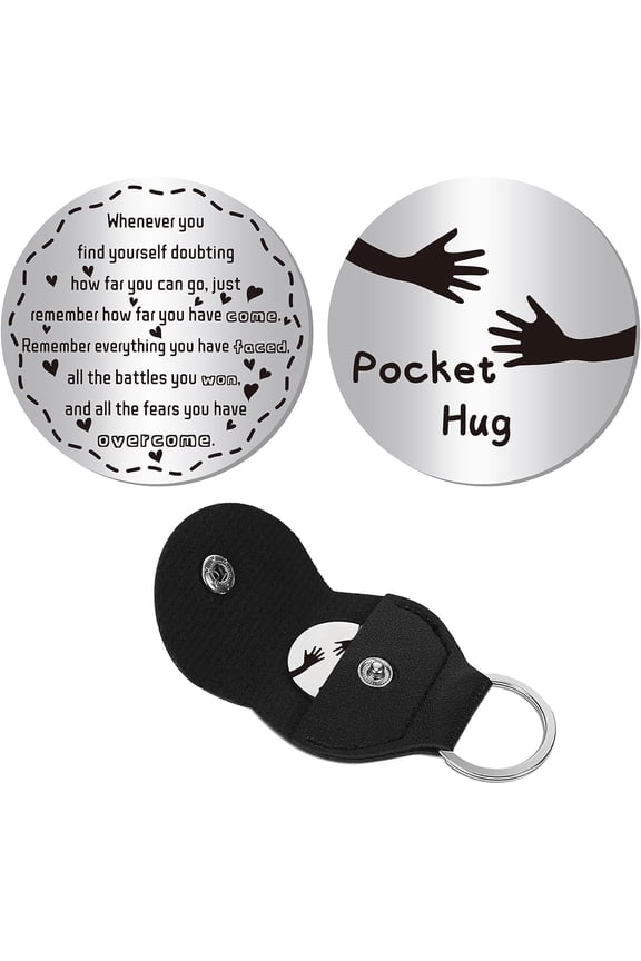 Pocket Hug Token Inspiration Gift Long Distance Relationship Keepsake Sided Material Imitation Leather