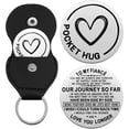 thumbnail image 1 of Pocket Hug Token Inspirational Reminder Gifts Mental Health Thinking of You Gift Self Love with PU Leather Keychain, 1 of 11