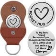 thumbnail image 1 of Pocket Hug Token Inspirational Reminder Gifts Mental Health Thinking of You Gift Self Love with PU Leather Keychain, 1 of 10