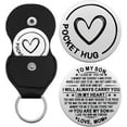 thumbnail image 1 of Pocket Hug Token Inspirational Reminder Gifts Mental Health Thinking of You Gift Self Love with PU Leather Keychain, 1 of 11