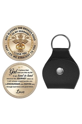 Pocket Hug Token Keychain for Son, Brown Stainless Steel Inspirational Keepsake Coin with Message Card, 2 x 2.8 Inch Family Gift for Birthday Graduation