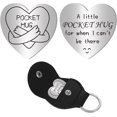 thumbnail image 1 of Pocket Hug Token Long Distance Relationship Keepsake Stainless Steel Double Sided Message Engraved Memento, 1 of 7
