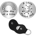 thumbnail image 1 of Pocket Hug Token Long Distance Relationship Keepsake Stainless Steel Double Sided Message Engraved Memento, 1 of 7
