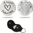 thumbnail image 1 of Pocket Hug Token Long Distance Relationship Keepsake - Stainless Steel Heart Token with Inspirational Message, Romantic Gift for Lovers, 1 of 2