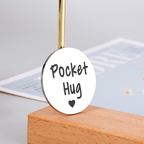 Brainy Pocket Hug Token Gift With Leather Keychain | Inspirational Stainless Steel Token For Men, Women, Friends, Family