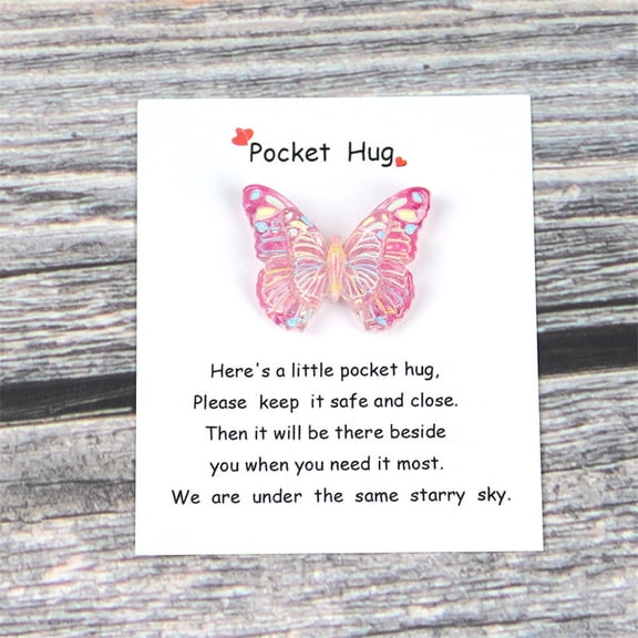 Pocket Hugging Heartfelt Gift For Special Friends, Valentine's Day Card Decoration With Butterfly Design, Starry Sky Themed Warm Hug Message Card