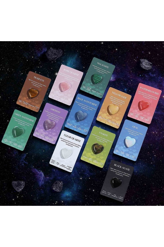 Pocket Hugs, Mini Gifts - 12pcs 0.79 In (20mm) Crystal Heart Jewelry, Wholesale Bulk Sentimental Gifts with Blessing Cards for Coworkers