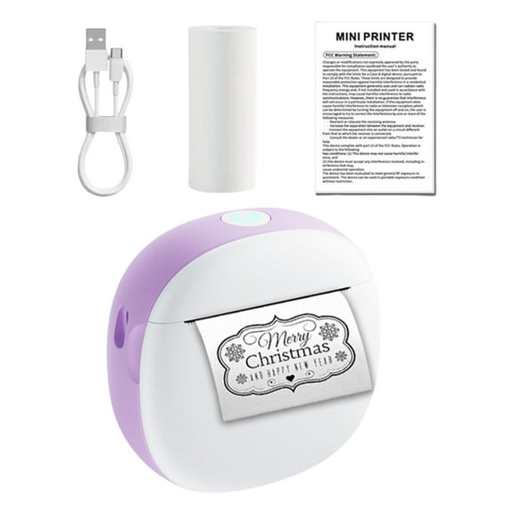 Pocket Inkless Sticker Maker PortableW1re1essPrinter for Photos Labels and School Projects 1 Roll Paper