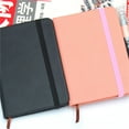 thumbnail image 1 of Pocket Journal, PU Leather Notebook, 5Pcs Mini Hardcover Journal Notepad, A7 Elastic Closure Lined Writing Notepad, Memo Pad with Pen Loop, Daily Planner for Office Travel Use, Bright Orange, 1 of 4