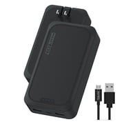 Pocket Juice Endurance AC 10,000mAh, Portable Power Bank Charger with Built-in Wall Plug, Black
