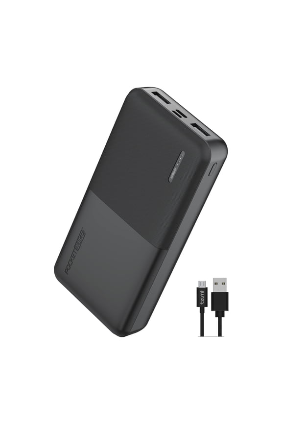 Slim Pro 20,000mAh, Portable Power Bank and Charger with Dual USB Ports, Black