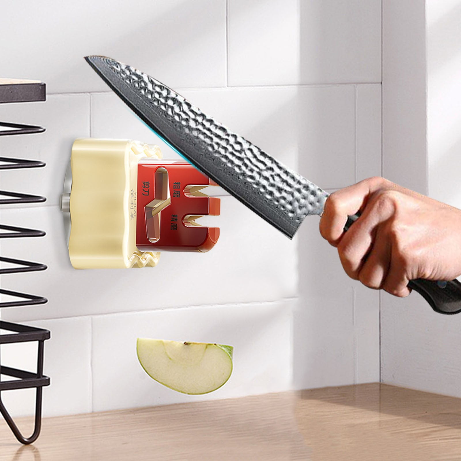 Pocket Kitchen Chef Knife Scissors Sharpener for Straight & Serrated