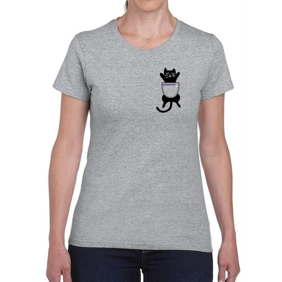 Pocket Kitten Shaped T-Shirt Women -GoatDeals Designs, Female x-Large