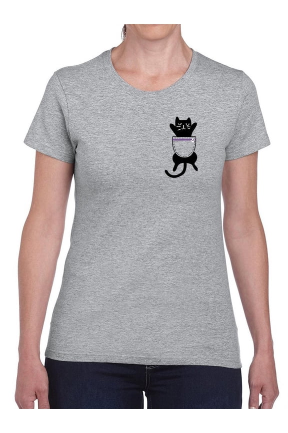Pocket Kitten Shaped T-Shirt Women -GoatDeals Designs, Female x-Large