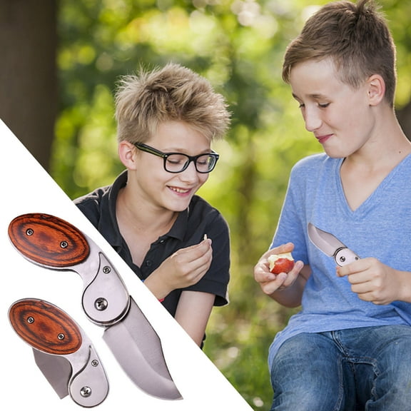 Pocket Knife under $5! Xqxayjr Outdoor Folding Knife, Mini Fruit Knife with Wood Handle, Portable Camping Knife for Hiking, Survival Tool, Pocket EDC Knife