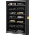 thumbnail image 1 of Pocket Knife Display Case ,7-Tier Knife Collection Display Box for Wall Folding Knife Cabinet with Uv Protection Acrylic Lockable Large Mahogany, 1 of 7