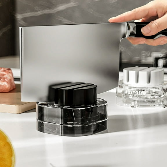 Pocket Knife & Scissors Sharpener, Kitchen Chef Sharpening Tool for Straight and Serrated Knives – Compact Suction Cup Design