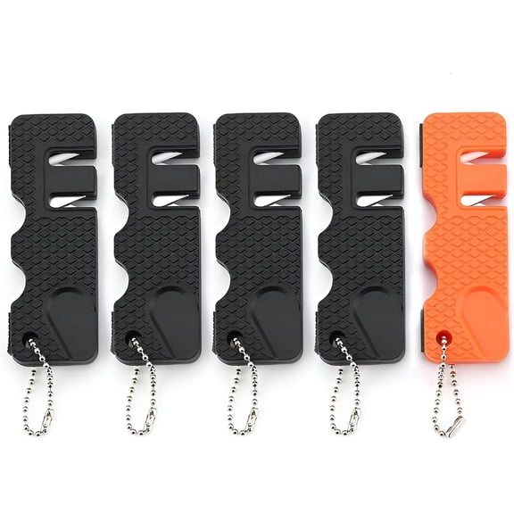 Pocket Knife Sharpener 5 Pack - Tungsten Carbide & Ceramic Sharpening Tool for Kitchen Camping Hunting Hiking - Compact Portable Design