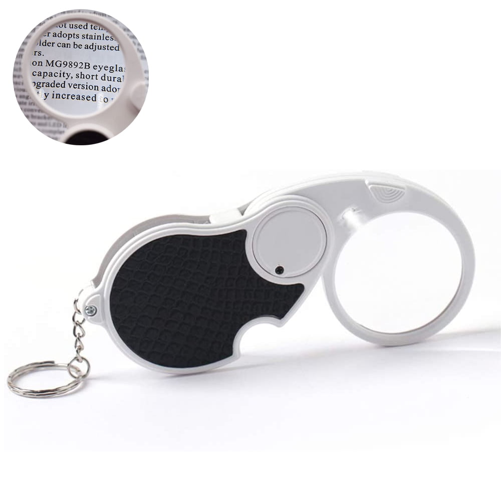 2Pack Pocket Magnifying Glass with Light - LED Lighted Mini Magnifier -  Portable and Compact Size - 3X and 6X Magnification for Reading, Jewelry