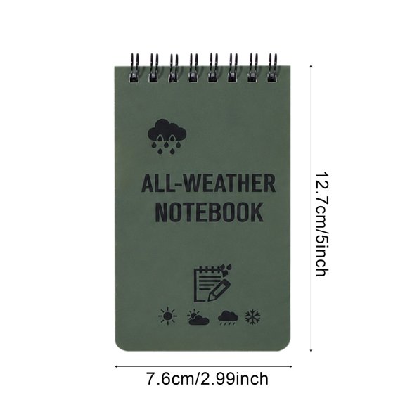Pocket Memo Book, Compact Notepad with Elastic Closure for Quick Notes, Ideas & Reminders, Green