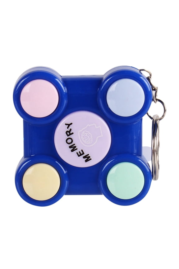 Pocket Memory Game Keychain LED Electronic Skill Builder Stress Relief Fidget Toy Portable Travel Activity 2x2x0.79 inch