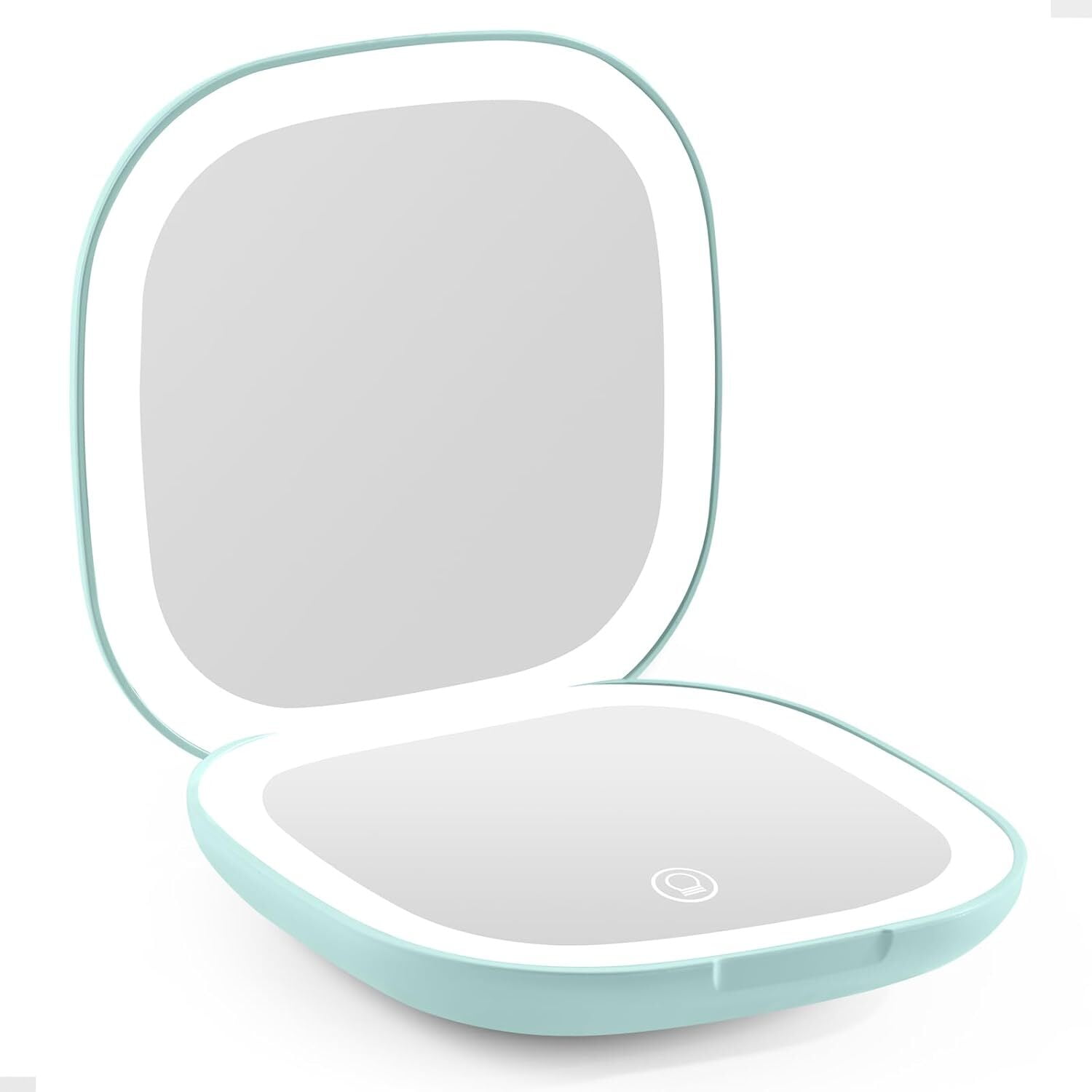Pocket Mirror with Light, 1X/10X Magnification LED Compact Travel