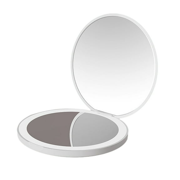Pocket Mirror,Lighted Compact Mirror,Mirror With Light LED Pocket Mirror With USB Charging Port Mini Mirror,Dimmable Pocket Mirror, Rechargeable Mini Mirror for Purse,Travel and Present(White)